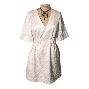 Baum Und Pferdgarten Aello Short Sleeve Mini Dress White Ivory - Size 38 - US 8
